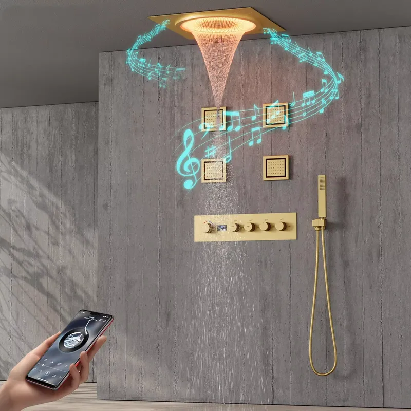 Home And Bathroom - Set Doccia LED Intelligente con Musica,