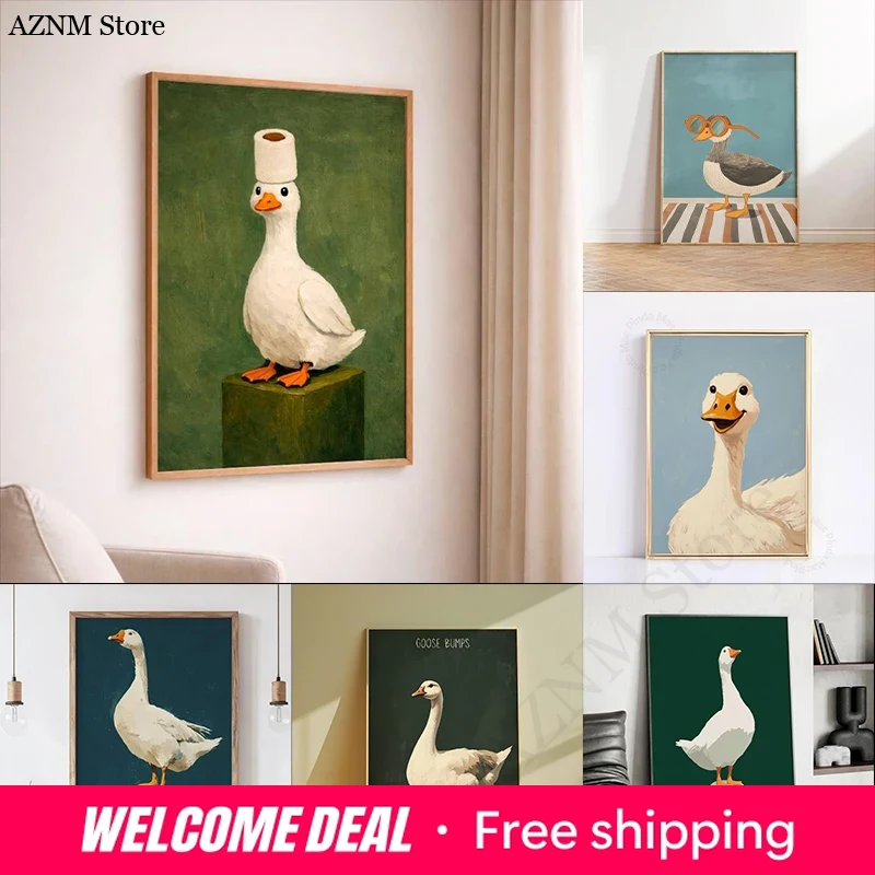 Home Bathroom Painting Ideas - Poster con anatre e oche, divertente