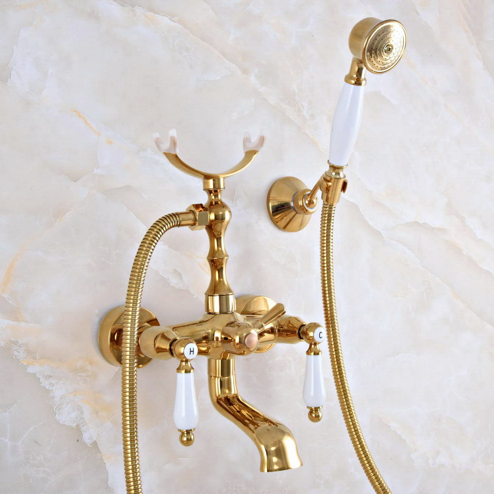 Home Bathroom Faucets - Rubinetti per vasca Ottone color oro