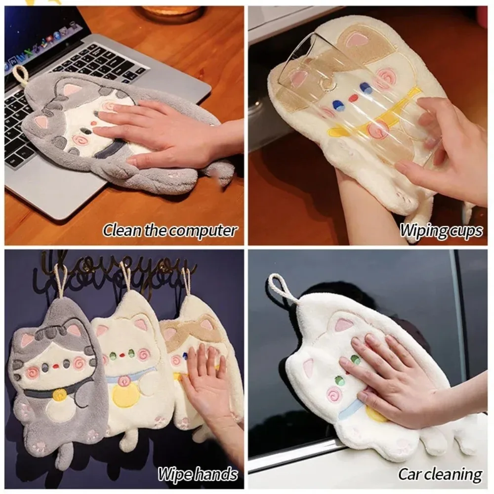 Home Bathroom Supplies - Asciugamano a Forma di Gatto, Asciugatura