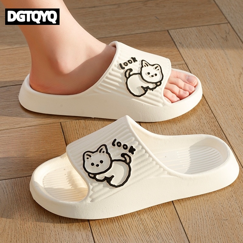 Home Outside Bathroom - Ciabatte Unisex alla Moda con Gatto,