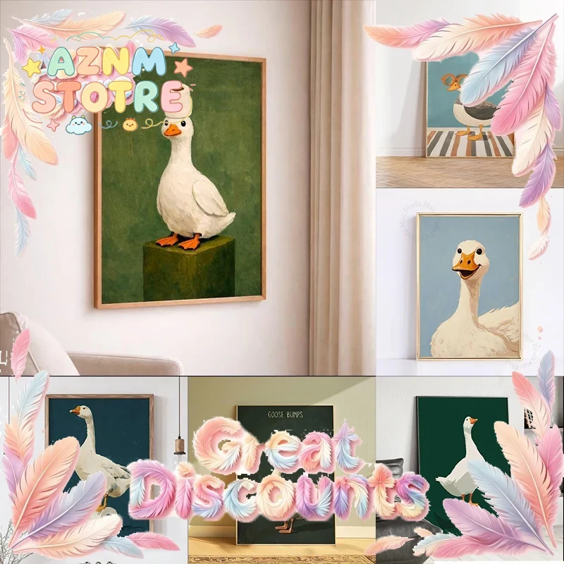 Home Bathroom Painting Ideas - Poster con Anatra e Oca, Arte