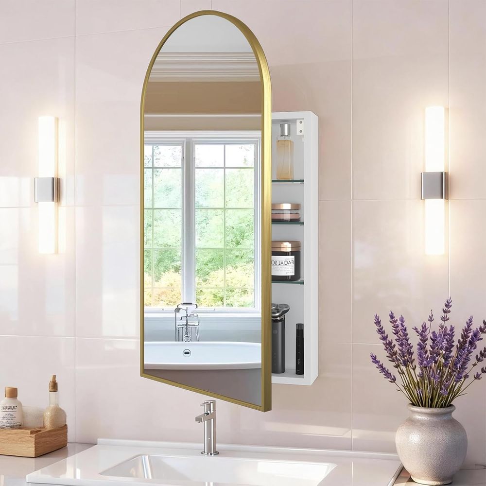 Home Bathroom Cabinets - Lussuoso Armadietto da Bagno Dorato ad