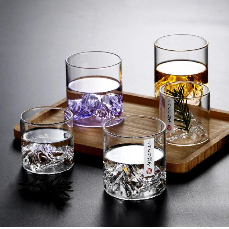 Yamazaki Home Bathroom Storage - Fuji Mountain Tazza di vetro giapponese
