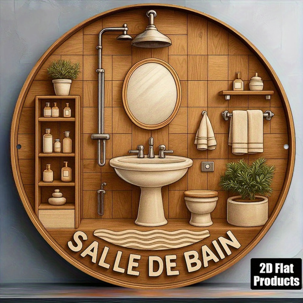 Home Bathroom Wall Decor - CIFBUY Decorazione da parete rotonda in