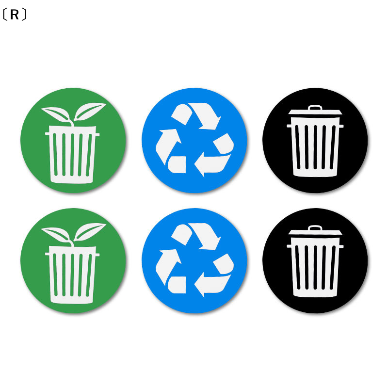Home Bathroom Trash Can - 〔R〕6 adesivi in vinile per bidoni