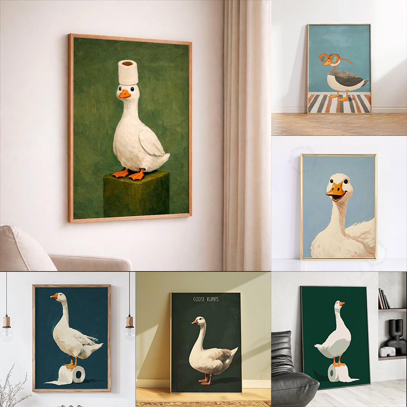Home Bathroom Painting Ideas - Poster con anatre e oche, divertente