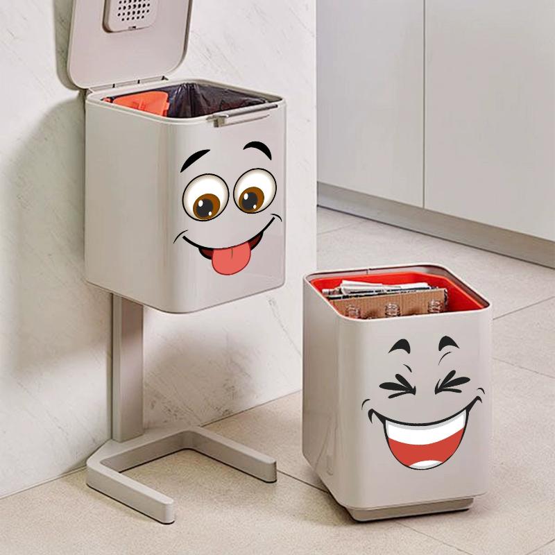 Home Bathroom Trash Can - Set di 4 Adesivi Rimovibili per