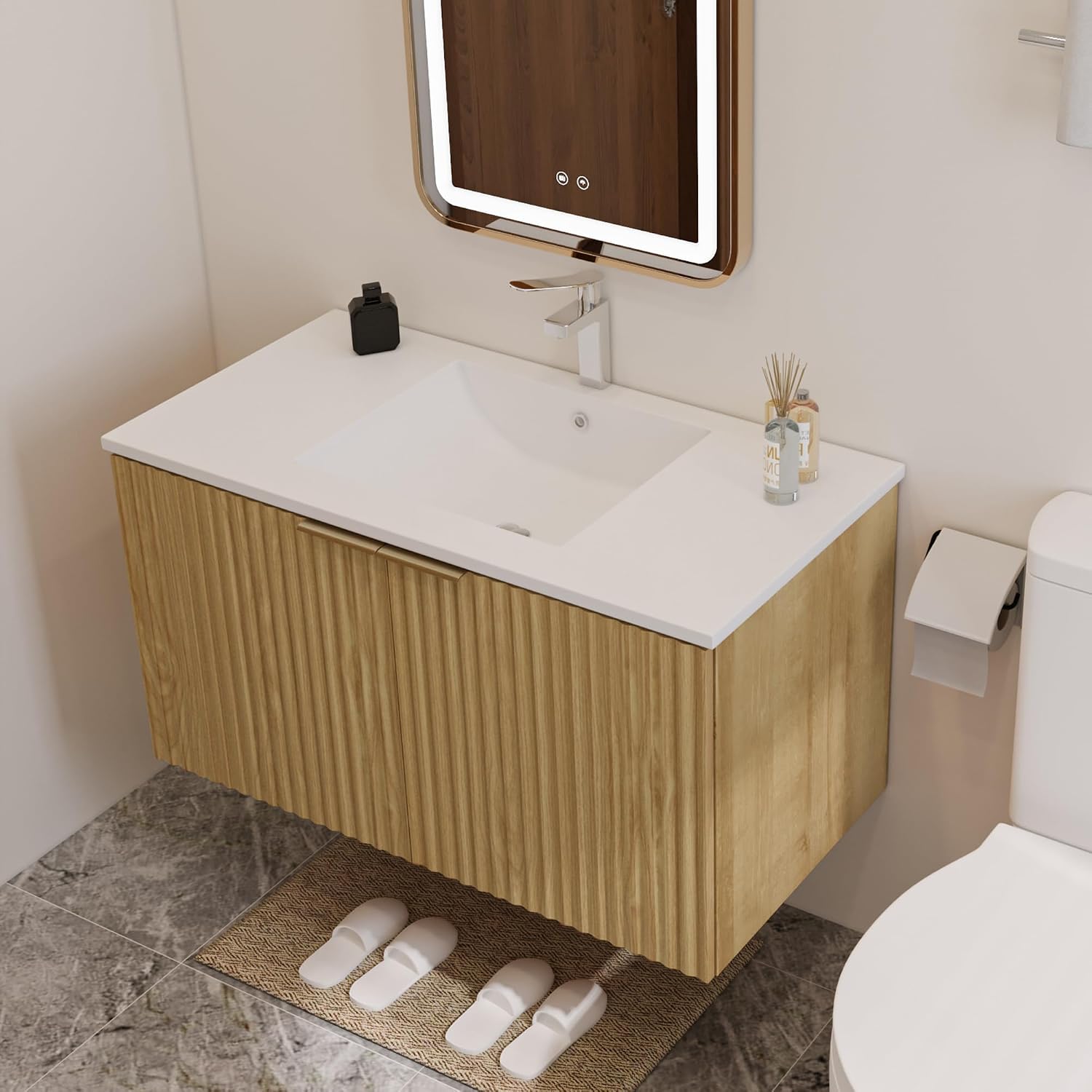 Mobile bagno moderno sospeso c - Home Bathroom Cabinets recensione e prezzo