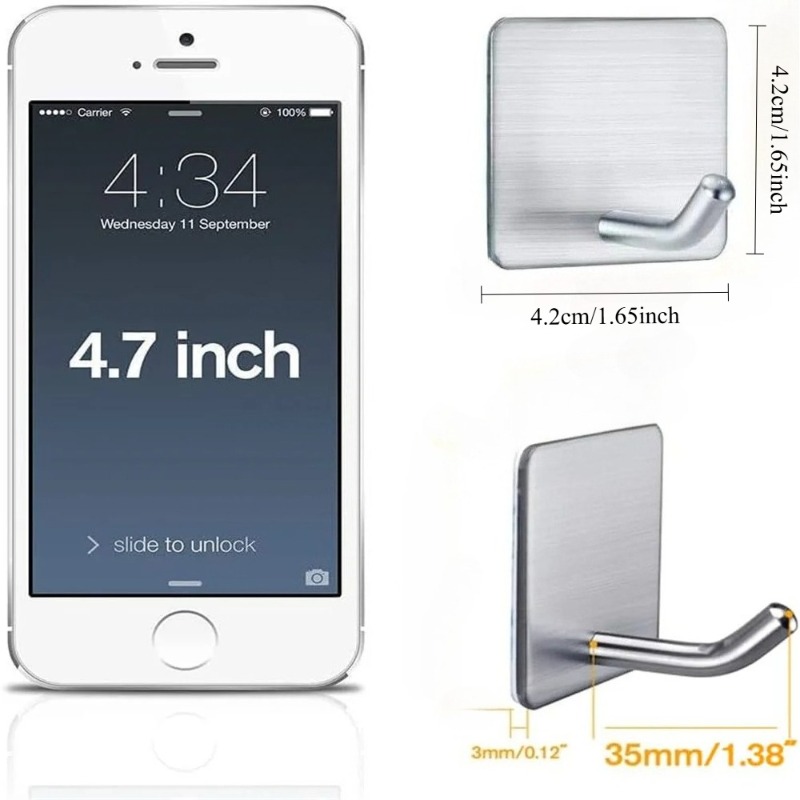 4 Pezzi Ganci Adesivi in Accia - Tiny Home Bathroom Kitchen recensione e prezzo