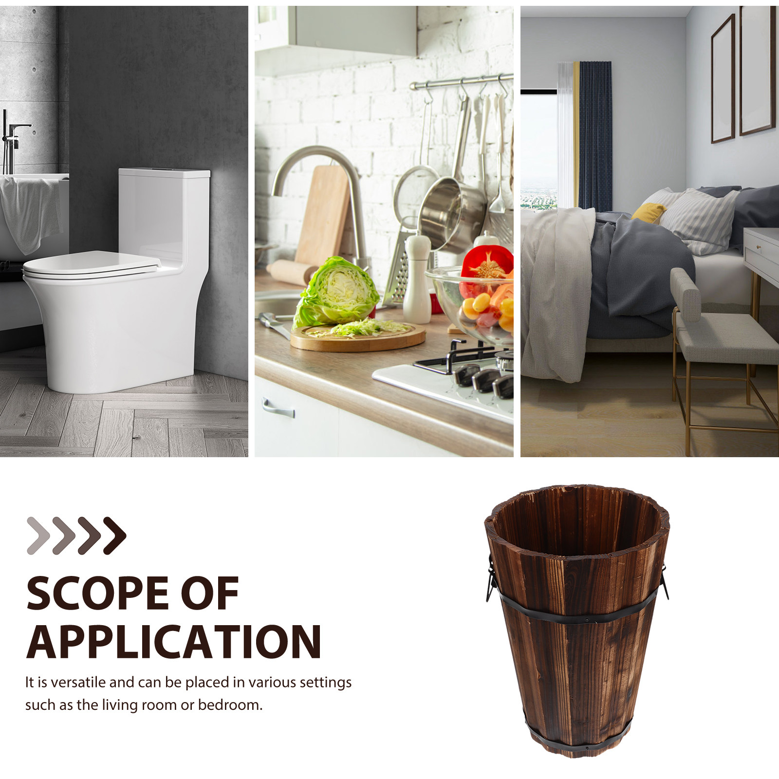 Cestino per Rifiuti in Legno R - Home Bathroom Trash Can recensione e prezzo