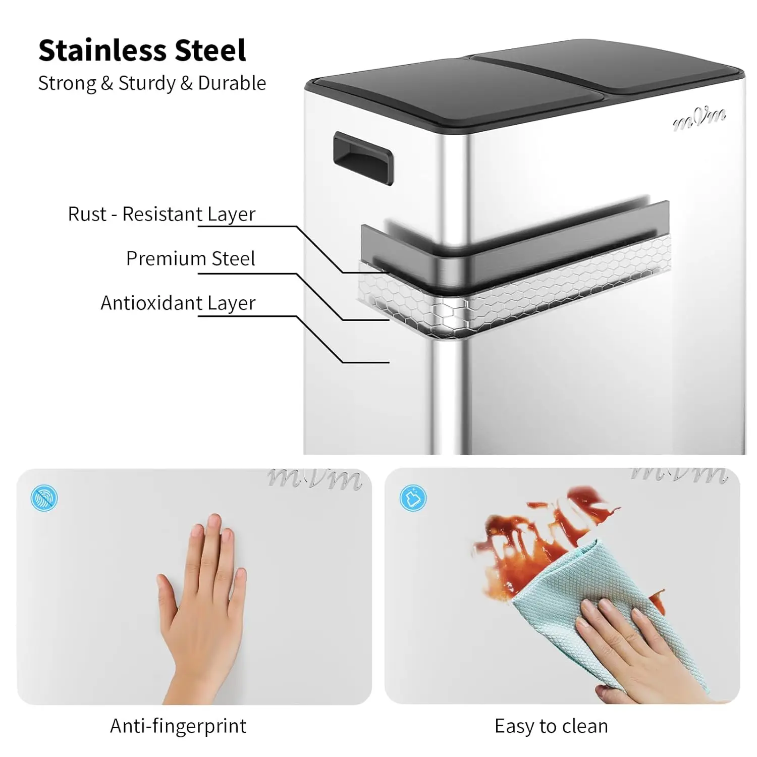 Bidone della Spazzatura in Acc - Home Bathroom Trash Can recensione e prezzo
